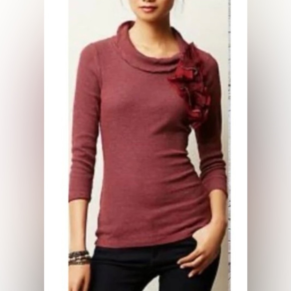 Anthropologie Delatta ruffle knit top, Women’s Medium